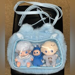 Blue Plush Display Backpack (Dolls not included)